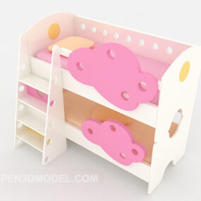 Modern Upper And Lower Bunk Bed 3d model