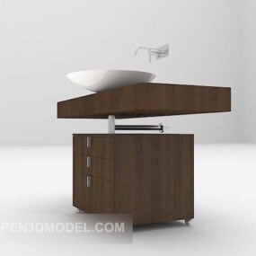 Modern Washbasin With Under Cabinet 3d model