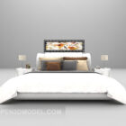 Giường ngủ màu trắng hiện đại với nội thất đi văng