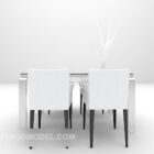 Modern white dining table 3d model