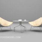 Современный белый стол и стул в стиле модернизм