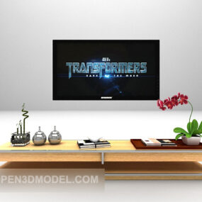 Modern Wood Colored Tv Cabinet 3d model