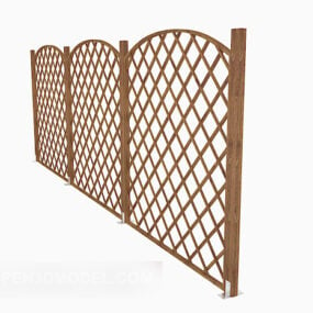 Modern Wood Fence 3d model