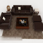 Moderne træ enkel brun sofa