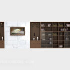 Modern wood simple large bookcase 3d model