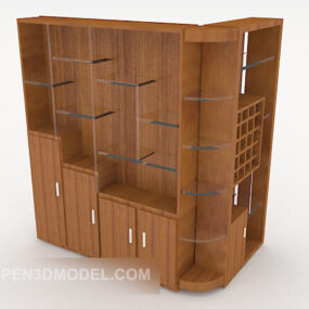 Modern Wooden Large Display Cabinet 3d model