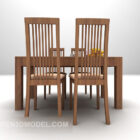 आधुनिक डाइनिंग लकड़ी की मेज और कुर्सी