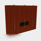 Modern Wooden Wardrobe Red Color
