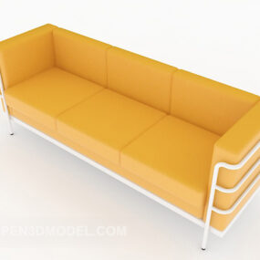 现代黄色休闲沙发设计3d模型