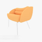 Chaise longue moderne en tissu jaune