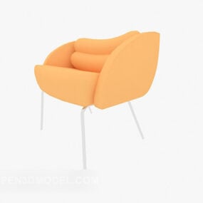 Modern Yellow Fabric Lounge Chair 3d model