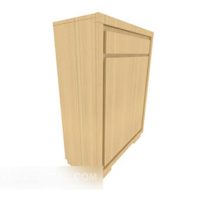 Modern Yellow Solid Wood Cabinet 3d model