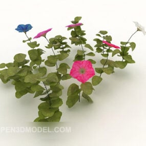 花植物の池3Dモデル