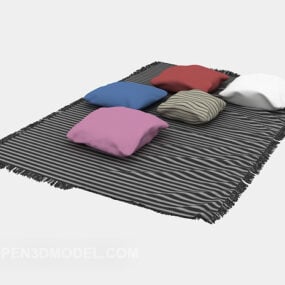 Multi-colored fabric pillows 3d model