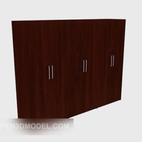 خزانة ملابس خشبية متعددة الأبواب موديل 3D