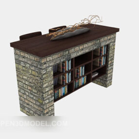 3д модель многофункционального домашнего книжного шкафа
