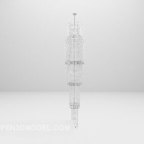 Multi-layer Chandelier Long Shaped Lighting 3d model