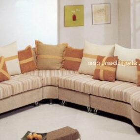 Sofa Sudut Multi Tempat Duduk model 3d
