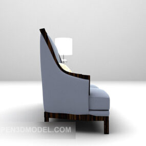 Modelo 3D de sofá de tecido multijogador com encosto alto