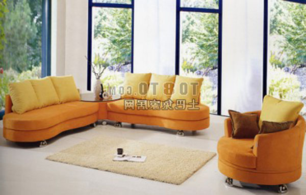 Bright Living Room With Yellow