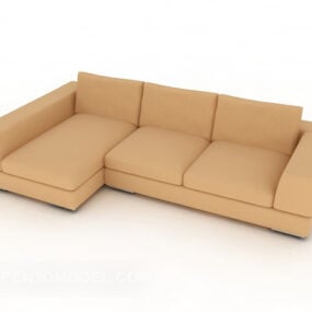 Багатокористувацька 3d модель жовтого дивана світло-коричневого кольору