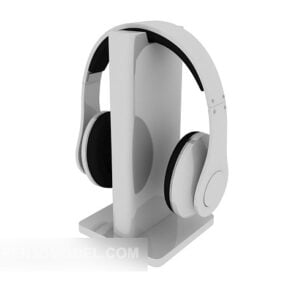 Music Headset White Color 3d model