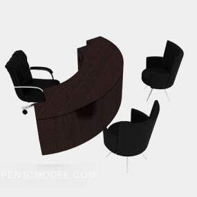 Biurko do negocjacji z krzesłem Model 3D