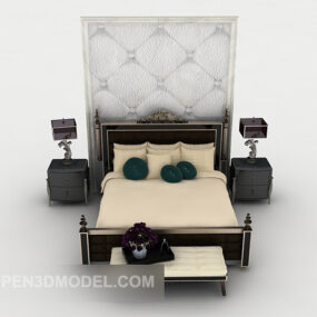 Neo-classical Home Double Bed 3d model