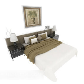 Neo-classical Style Double Bed 3d model