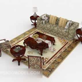 3D model domácího sedacího nábytku v neoklasickém stylu