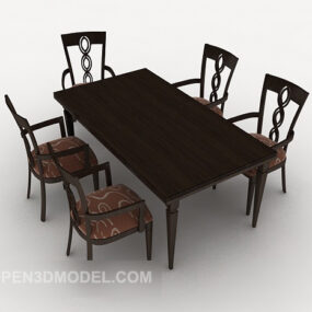 Neoklassieke stijltafel en stoelsets 3D-model