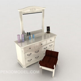 Neo-classical White Dresser Design 3d model