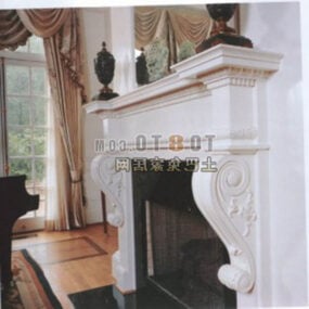 Neoclassical Fireplace Stone Material 3d model