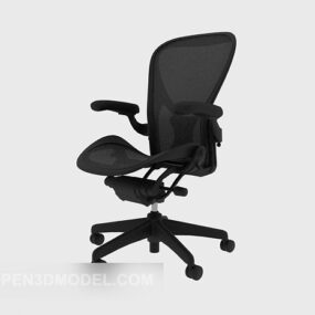 เก้าอี้สำนักงานผ้าตาข่ายสีดำแบบ 3 มิติ