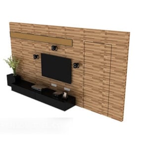 Chinese Style Tv Wood Wall 3d model