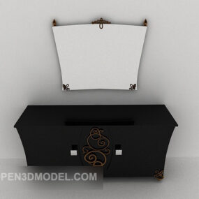New Chinese Black Entrance Hall Cabinet 3d model
