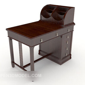 New Chinese Dark Brown Desk 3d model