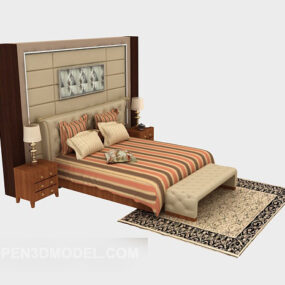 New Chinese Double Bed 3d model