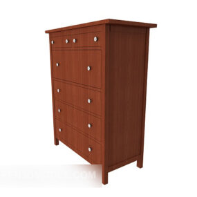 Chinese Drawer Cabinet Red Wood 3d model