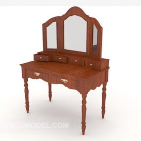 Chinese Dresser Makeup Table Red Painted 3d model