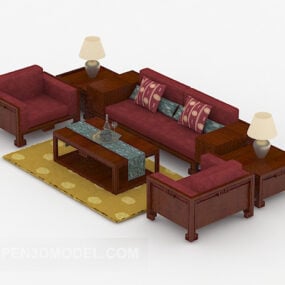 中式家居组合沙发3d模型