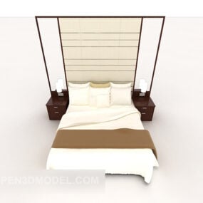 Chinese Hotel Double Bed 3d model
