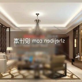 Chinese Living Room Ceiling Decor 3d model