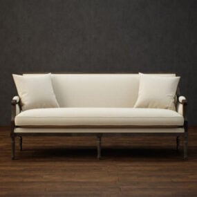 Chinese Furniture Sofa Beige Color 3d model