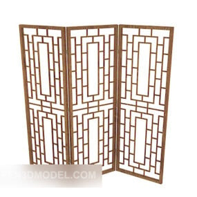 Carved Chinese Screen Partition Panel 3d model