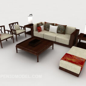New Chinese Simple Home Combination Sofa 3d model