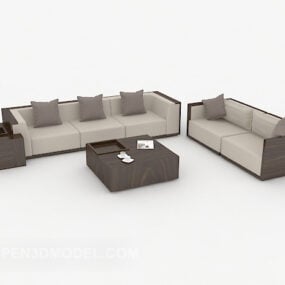 Nowy chiński stolik kawowy z sofą Model 3D