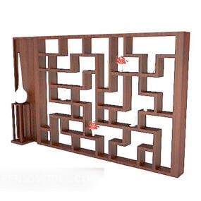 Chinese Solid Wood Bookcase 3d model