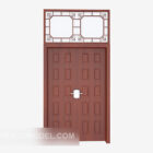 New Chinese solid wood door 3d model