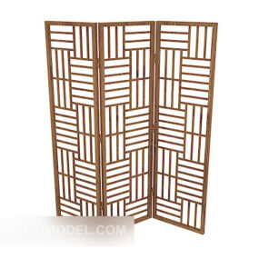 Chinese Solid Wood Simple Screen 3d model